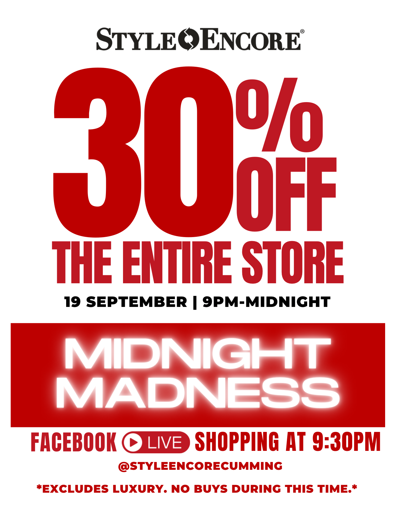Take 30% OFF the ENTIRE STORE for 3 wild hours of late-night shopping! ️ Don’t sleep on these deals… but shop in your PJs if you want